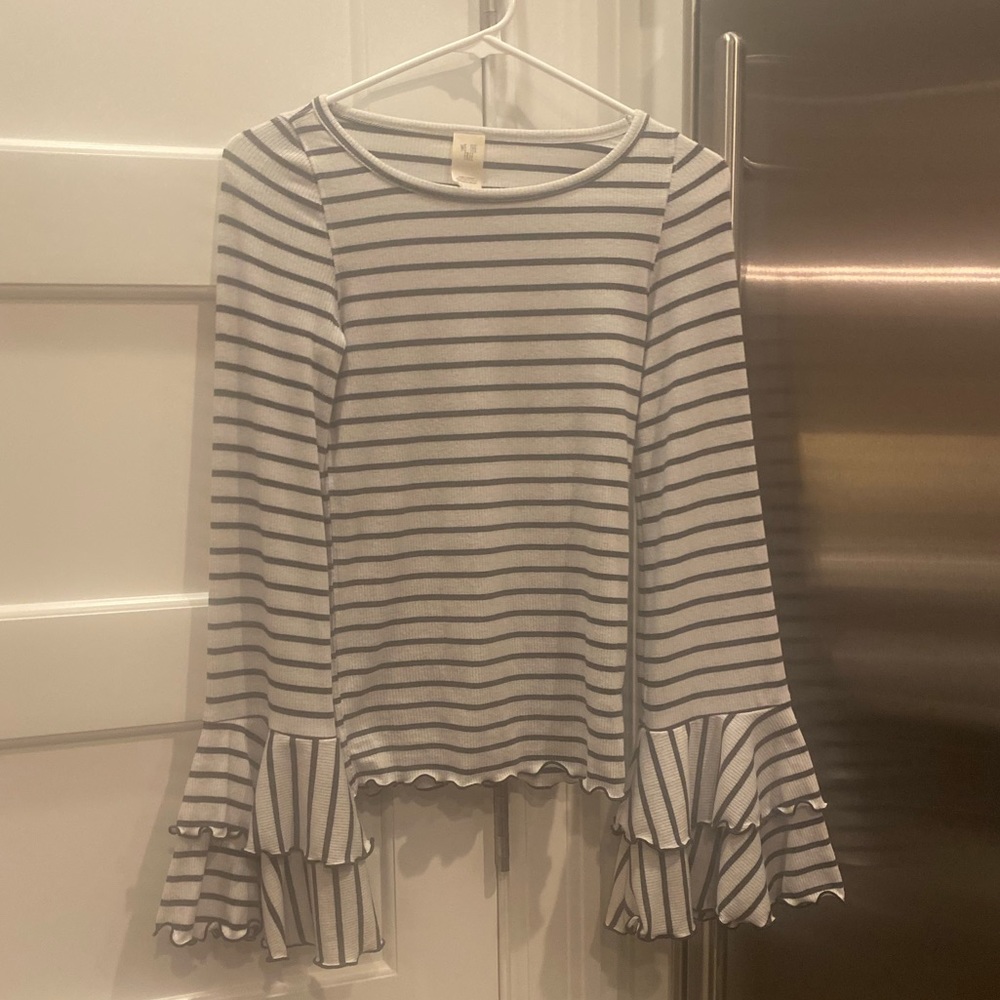 Free People shirt with ruffled bell sleeves